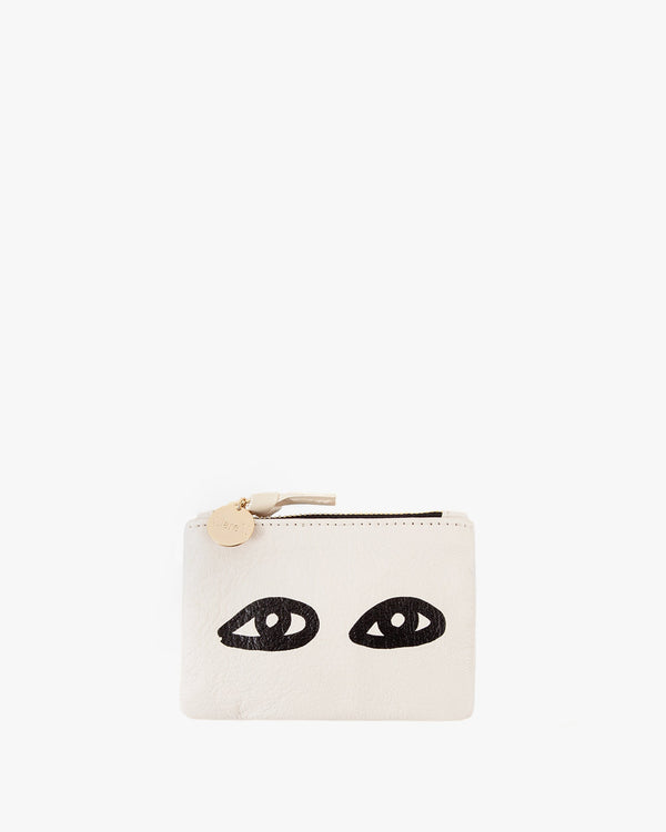 clare vivier Coin Clutch Cream w/ Eyes