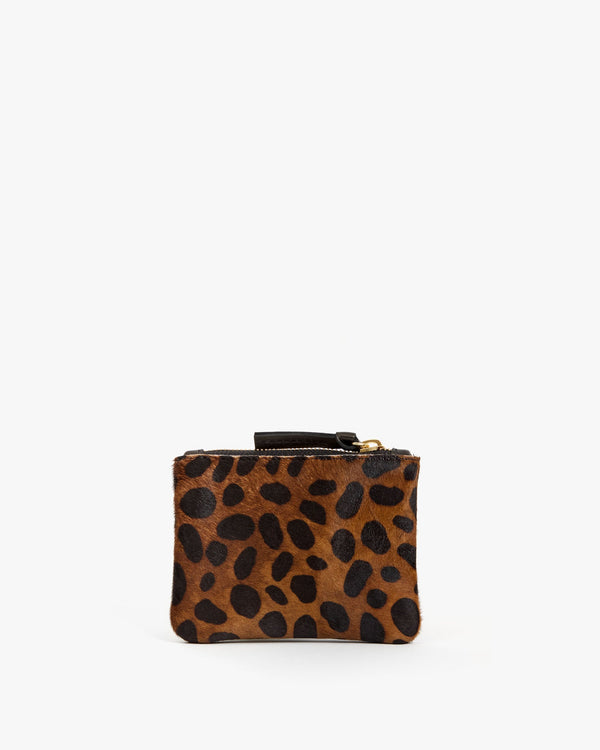 Clare Vivier Coin Clutch Leopard Hair-On