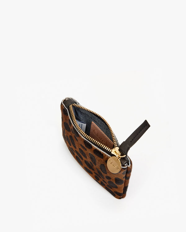 Clare Vivier Coin Clutch Leopard Hair-On