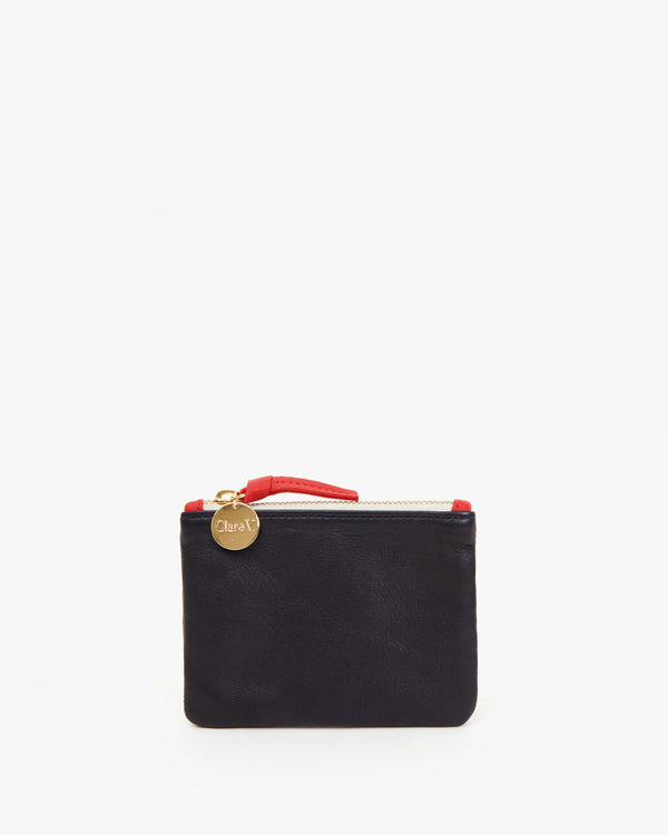 clare vivier Coin Clutch Navy Italian