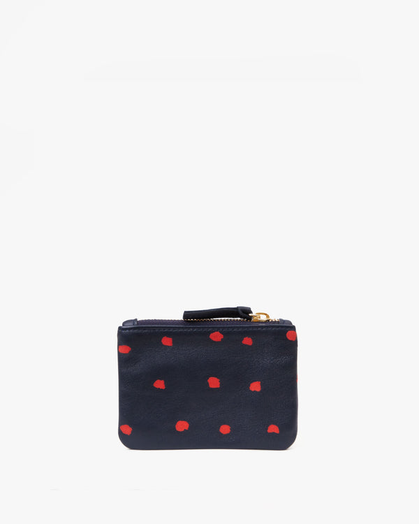 Clare Vivier Coin Clutch Navy W/ Mini Dots