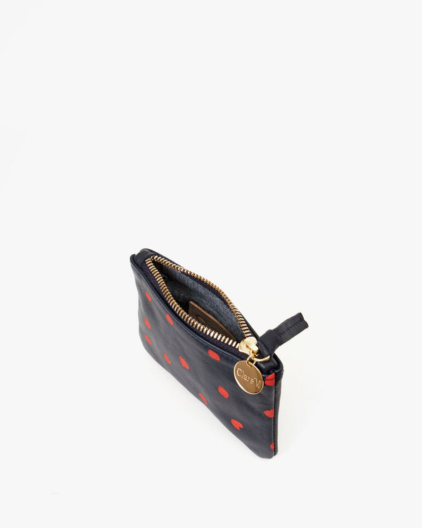 Clare Vivier Coin Clutch Navy W/ Mini Dots