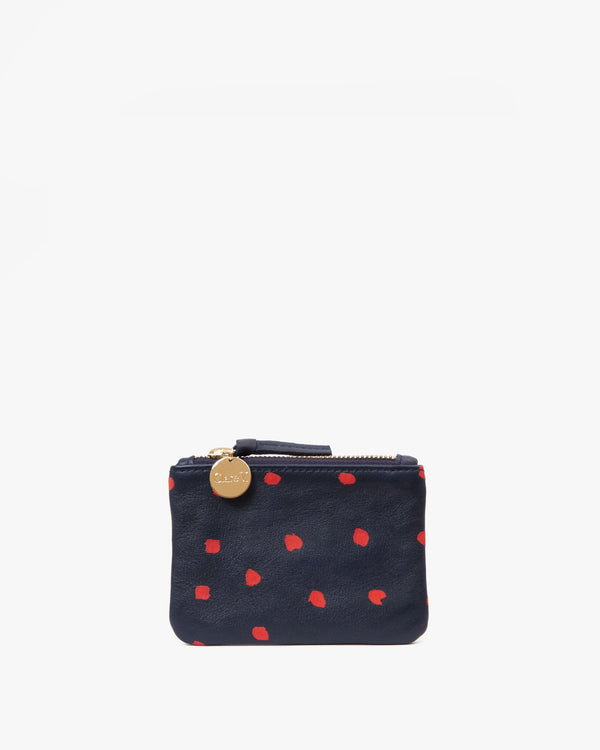 clare vivier Coin Clutch Navy w/ Mini Dots