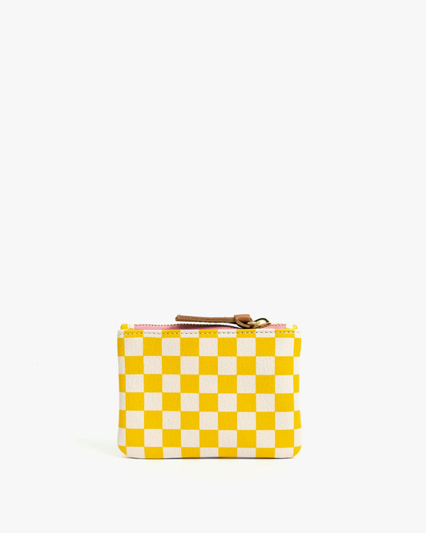 Clare Vivier Coin Clutch Snapdragon/Cream Checker