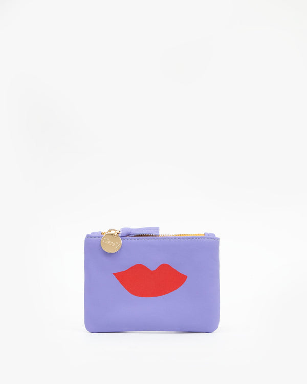 clare vivier Coin Clutch Violet w/ Lips