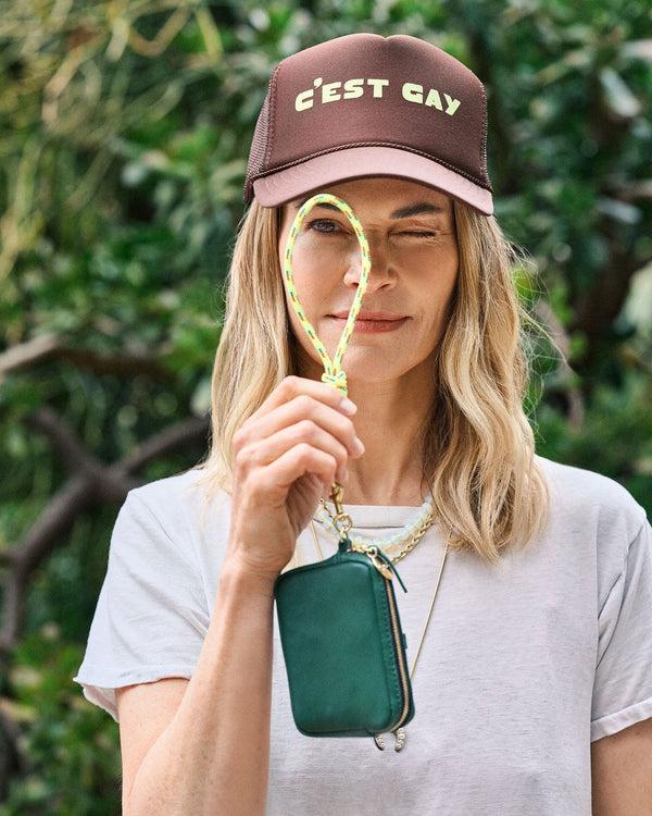 Clare Vivier Cord Wristlet Neon Yellow Sailcord