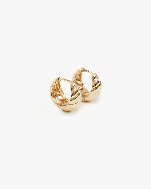 clare vivier Croissant Huggie Earrings 14k Gold