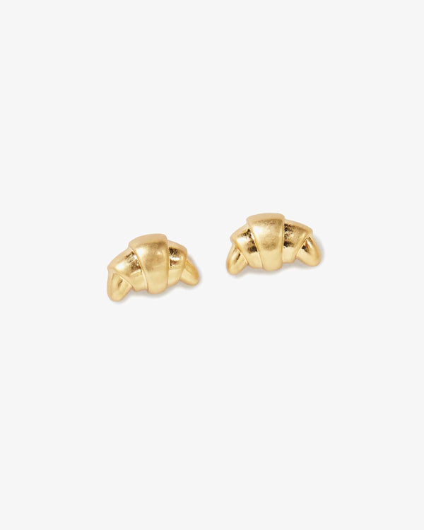 clare vivier Croissant Stud Earrings Vintage Gold