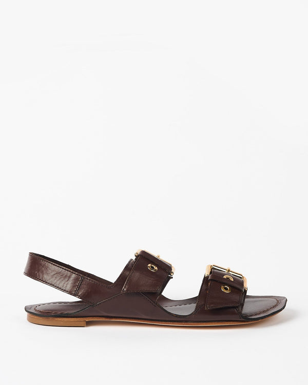 Clare Vivier Double Buckle Sandal Castagno / 36