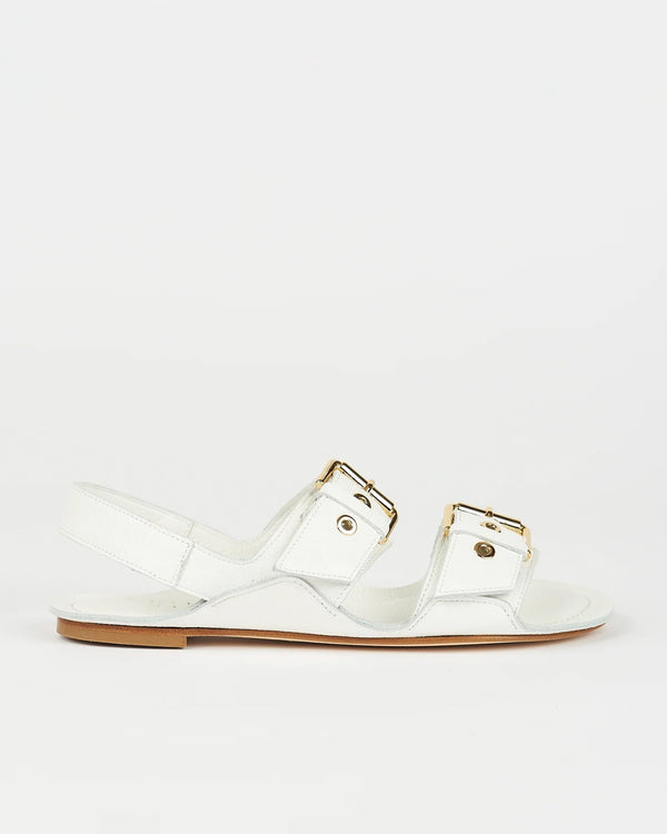 Clare Vivier Double Buckle Sandal White / 36