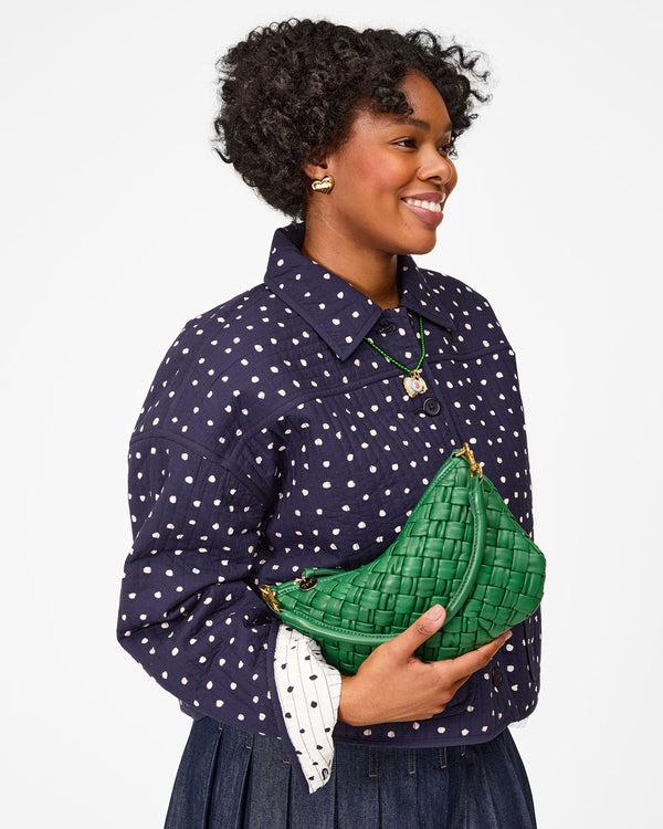 Clare Vivier Enamel Barrel Chain Necklace Emerald