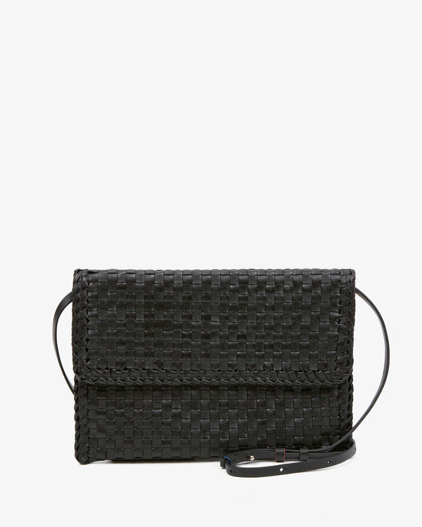 clare vivier Envelope Clutch Black Woven Checker