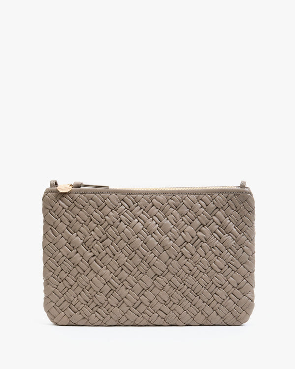 clare vivier Flat Clutch w/ Tabs Dove Puffy Woven