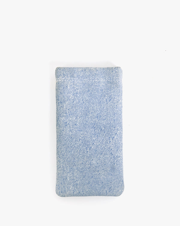 Clare Vivier Glasses Pouch Light Blue Denim Suede