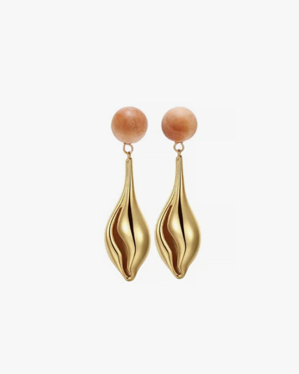 clare vivier Gold Nautilus Earrings Gold
