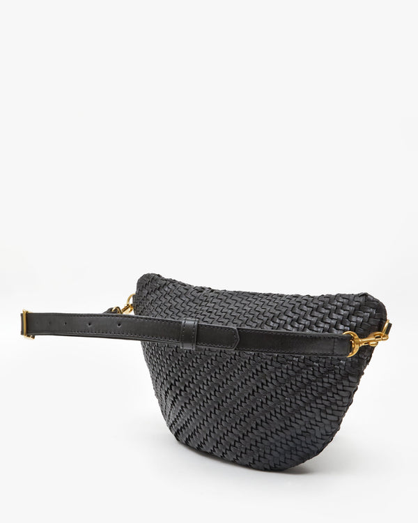 Clare Vivier Grande Fanny Black Woven Zig-Zag