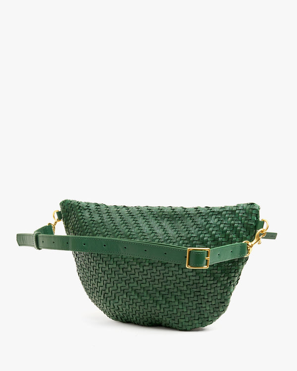 Clare Vivier Grande Fanny Evergreen Woven Zig-Zag