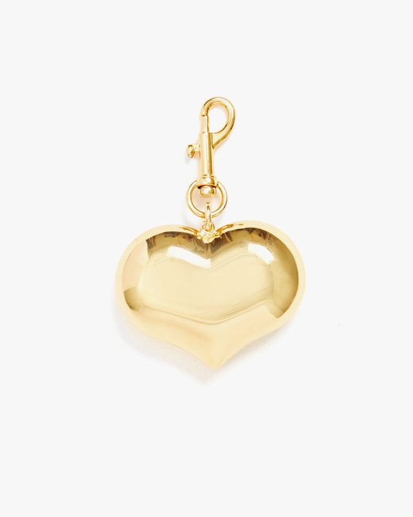 clare vivier Grande Mylar Heart Fob Gold