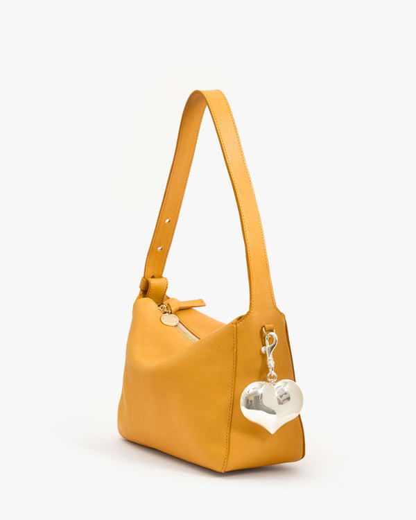 Clare Vivier Grande Mylar Heart Fob Silver