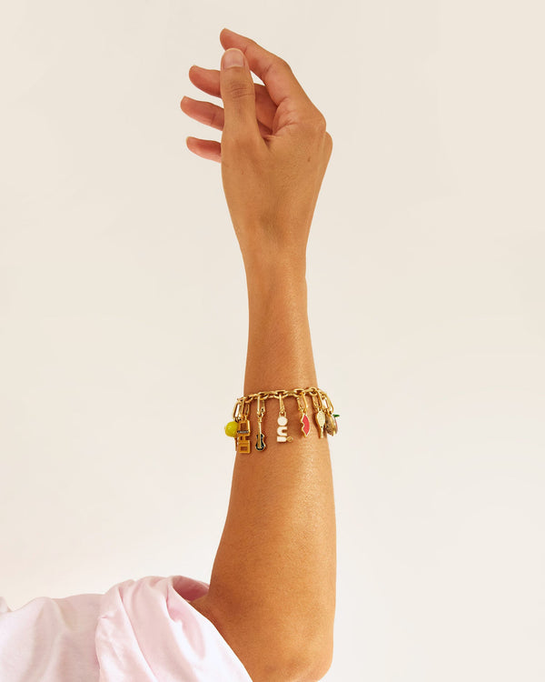 Clare Vivier Guitar Charm Vintage Gold/Black