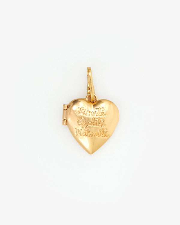 clare vivier Heart Locket Charm Vintage Gold