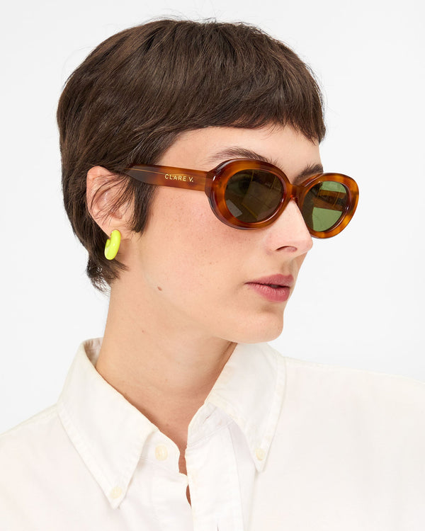 Clare Vivier Julia Sunglasses Havana Tortoise
