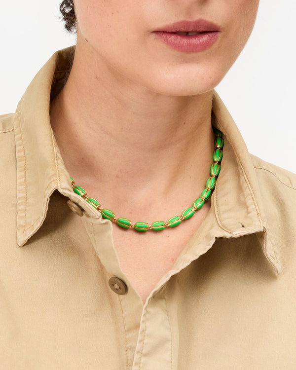 Clare Vivier La Fleur Necklace Neon Green