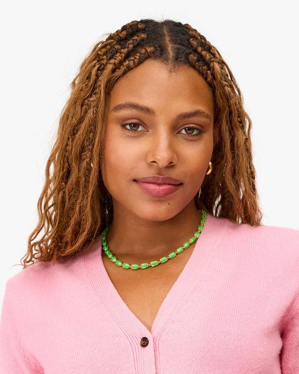Clare Vivier La Fleur Necklace Neon Green