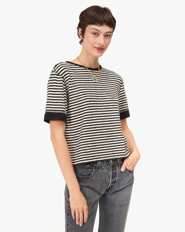 clare vivier Le Bateau Tee Black/Cream Stripe / XS