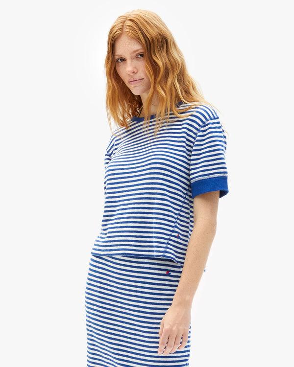 Clare Vivier Le Bateau Tee Cobalt/Cream Stripe / XS