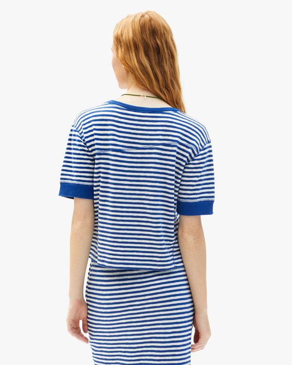 Clare Vivier Le Bateau Tee Cobalt/Cream Stripe / XS