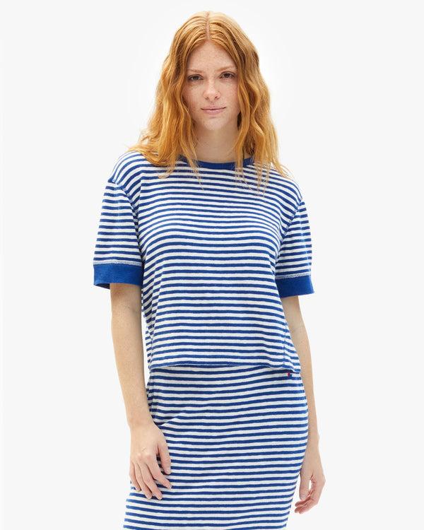 clare vivier Le Bateau Tee Cobalt/Cream Stripe / XS
