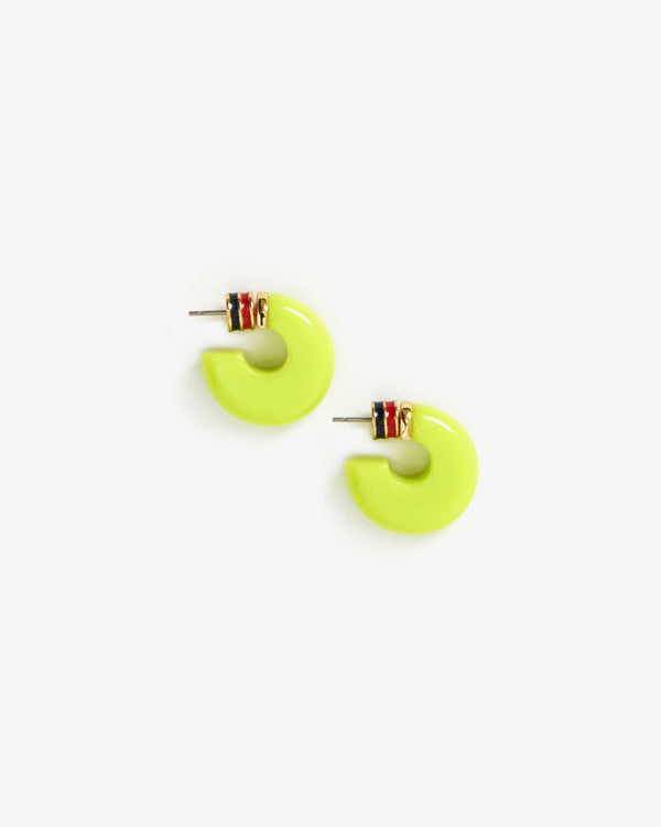 clare vivier Le Hoop Neon Yellow Resin