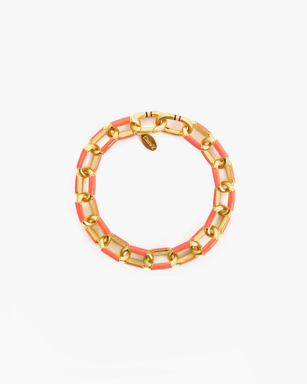 Clare Vivier Le Link Bracelet Coral/Vintage Gold