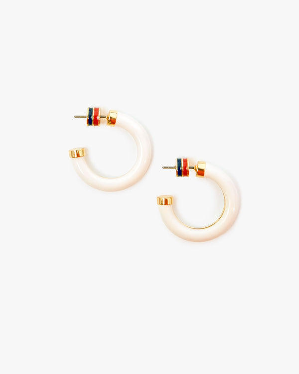 clare vivier Le Tube Hoop Earrings Cream