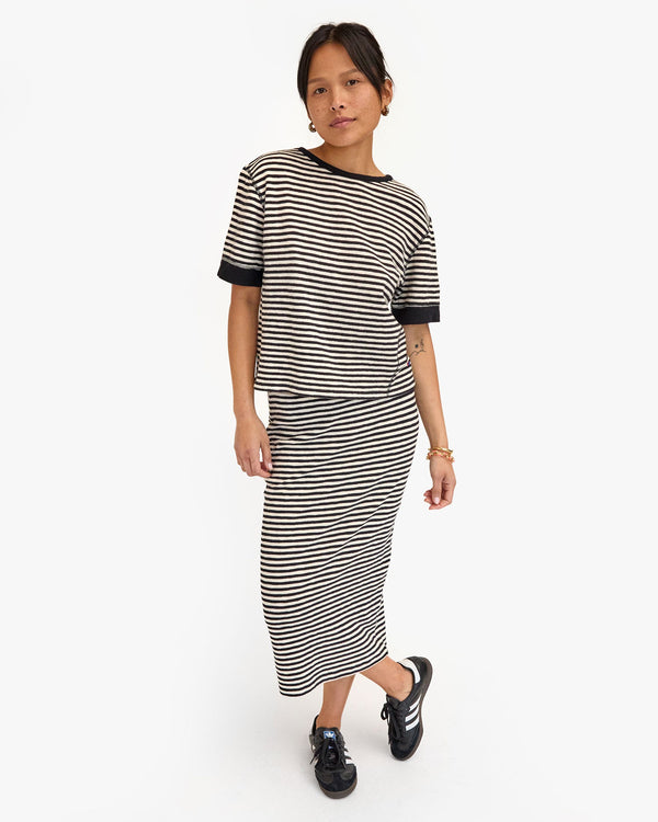 Clare Vivier Le Tube Skirt Black/Cream Stripe / XS