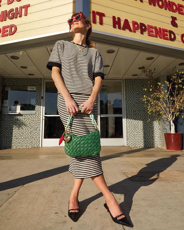 Clare Vivier Le Tube Skirt Black/Cream Stripe / XS