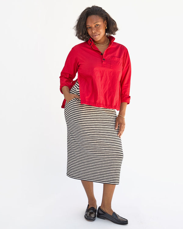 clare vivier Le Tube Skirt Black/Cream Stripe / XS