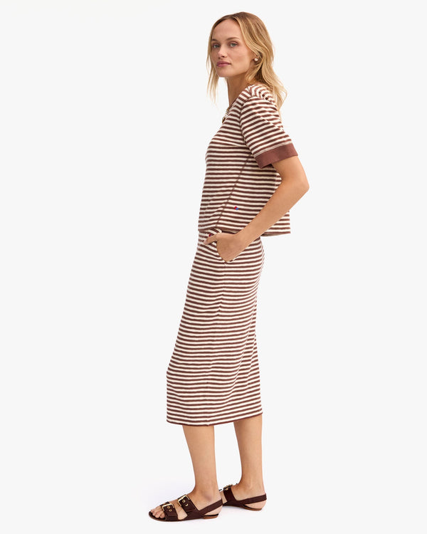 Clare Vivier Le Tube Skirt Brown/Cream Stripe / XS