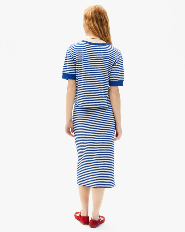 Clare Vivier Le Tube Skirt Cobalt/Cream Stripe / XS