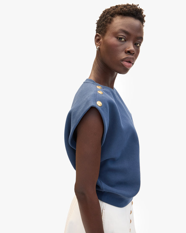 Clare Vivier Le Vest Navy W/ Gold Anchor Buttons / XS