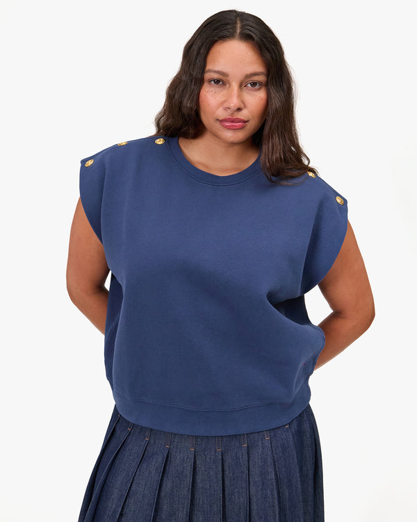 Clare Vivier Le Vest Navy W/ Gold Anchor Buttons / XS