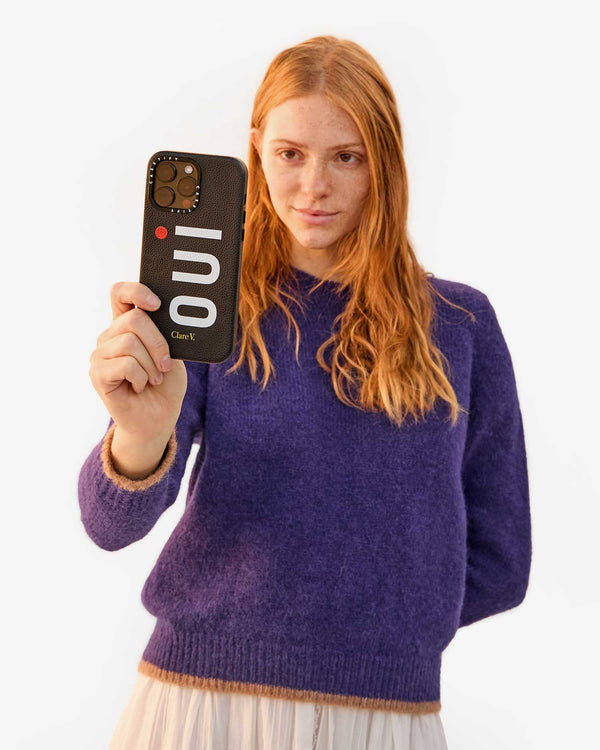 Clare Vivier Leather IPhone Case Black Oui / 14 Pro