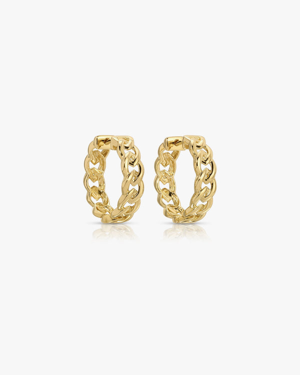 clare vivier Link Hoop Earrings 14K Yellow Gold