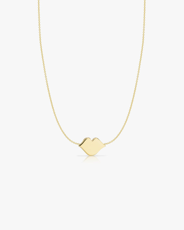 clare vivier Lips Necklace 14k Yellow Gold