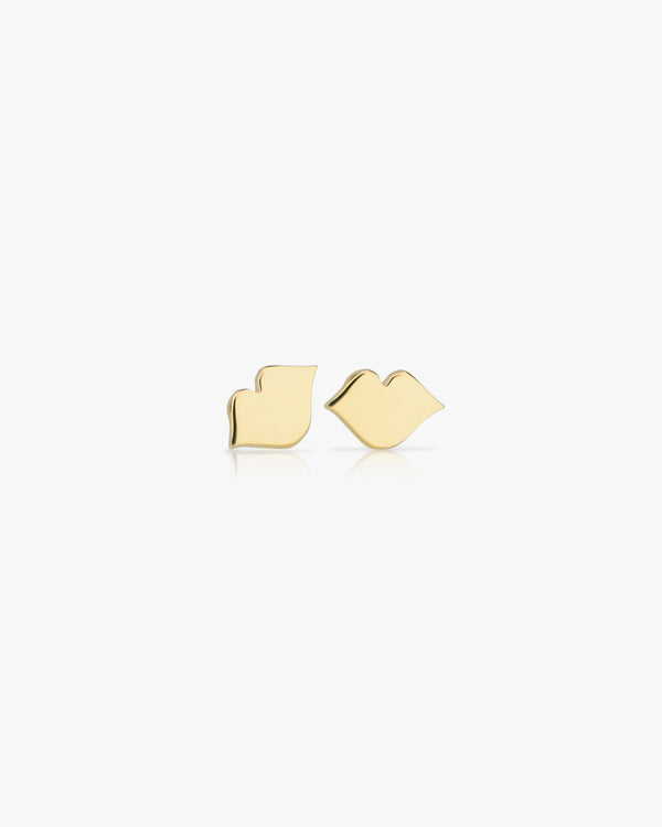 clare vivier Lips Stud Earrings 14k Yellow Gold