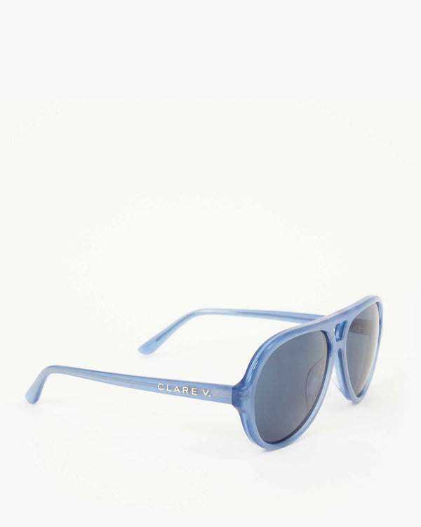 Clare Vivier Lizzie Sunglasses Petrol Blue