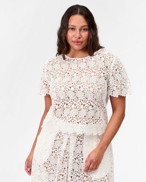 Clare Vivier Loulou Top Milk Lace / XS