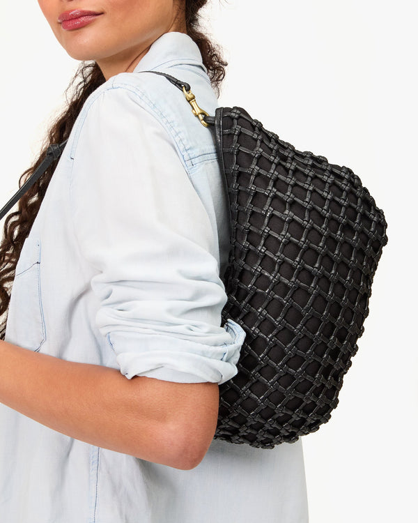 Clare Vivier Lune Black Knot Woven Leather