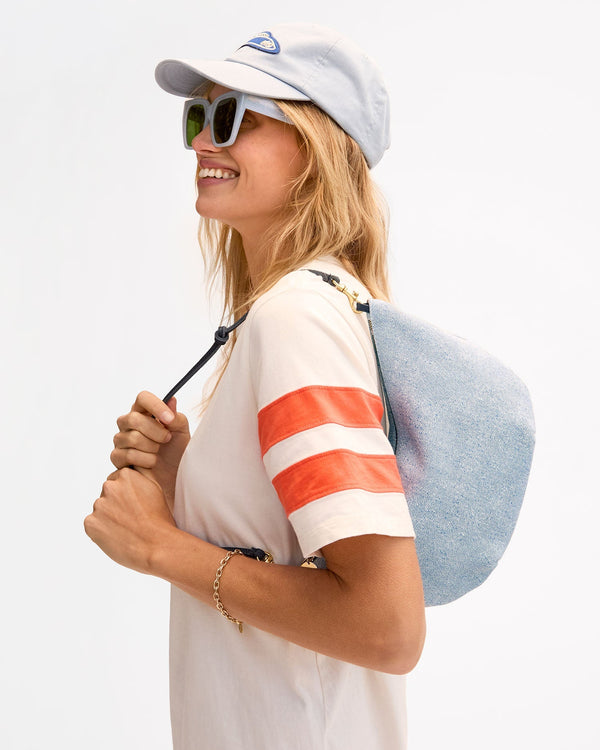 Clare Vivier Lune Light Blue Denim Suede